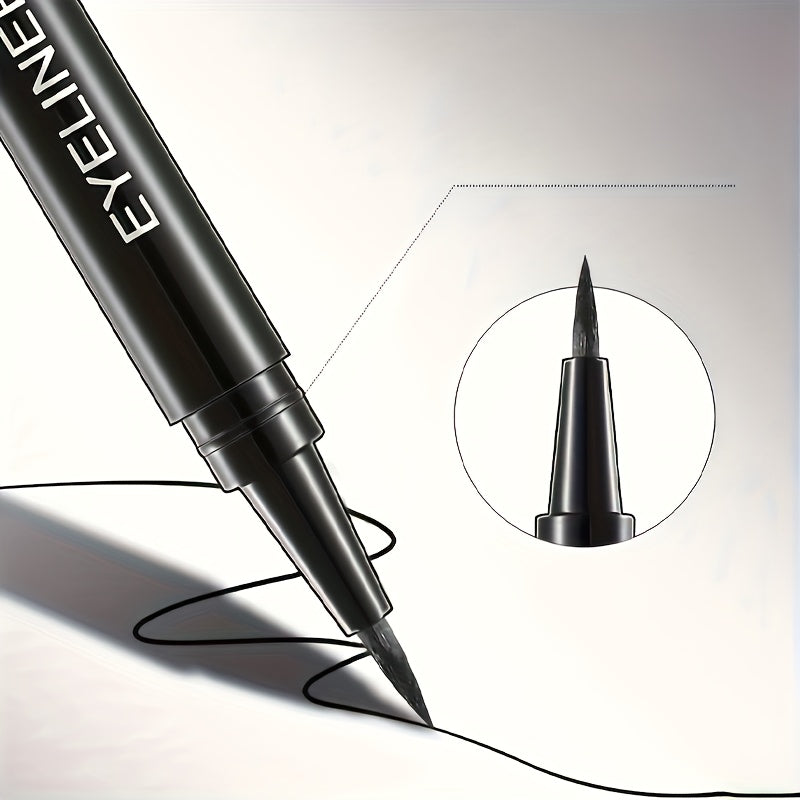 3-Pack Waterproof Black Liquid Eyeliner Pens – Extra Slim Tip, Smudge-Proof, Beginner-Friendly, with Plant-Based Squalane